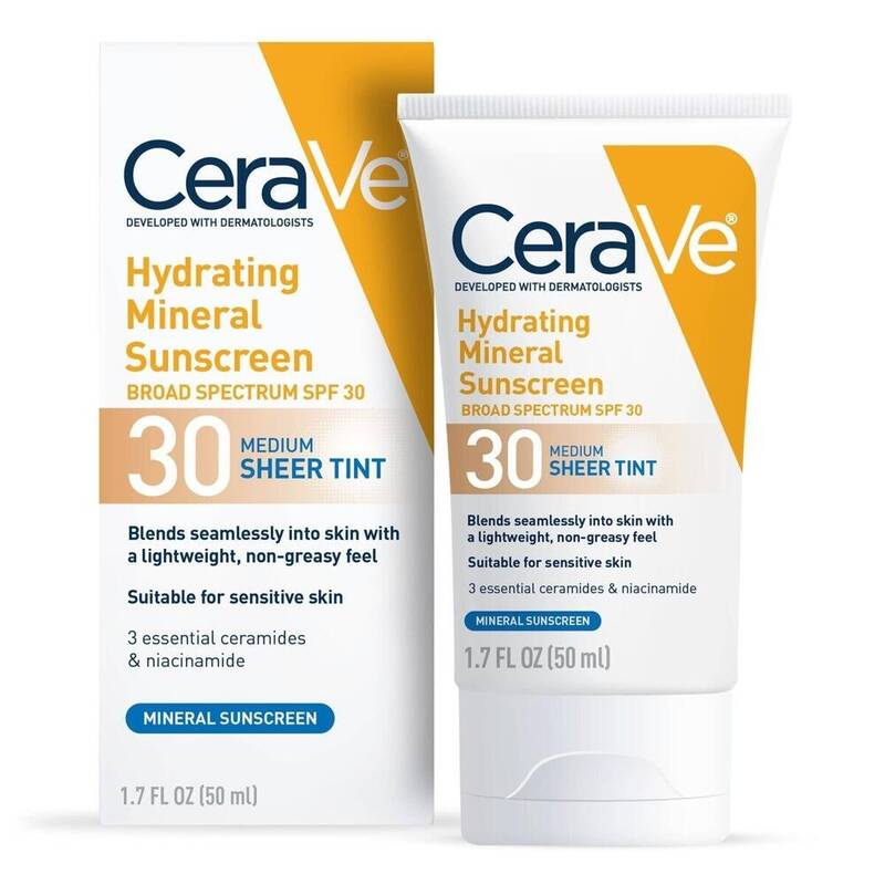 CeraVe Hydrating Mineral Sunscreen SPF 30 Medium Sheer Tint, 1.7 oz 1.7 oz product package