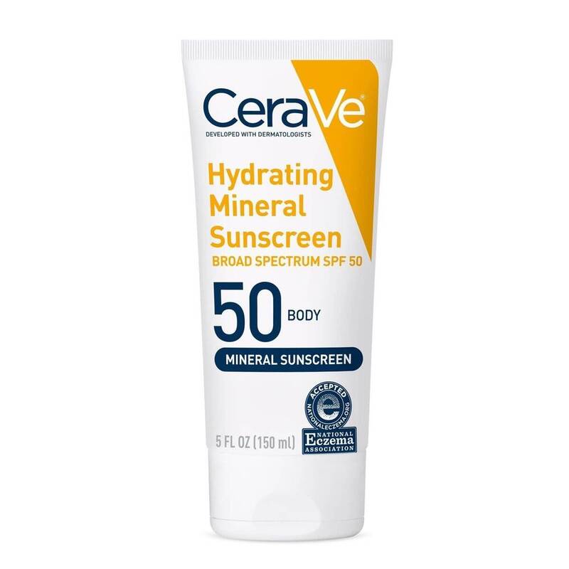CeraVe Hydrating Mineral Sunscreen Body Lotion SPF 50, 5 oz 5 oz product package