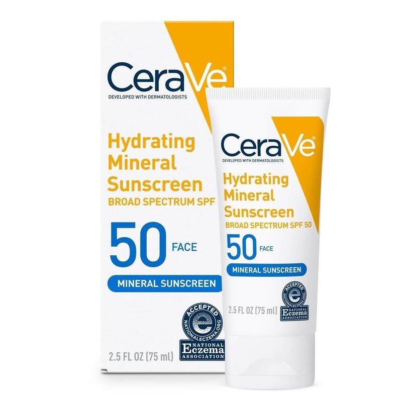 CeraVe Hydrating Mineral Sunscreen Face Lotion SPF 50, 2.5 oz 2.5 oz product package