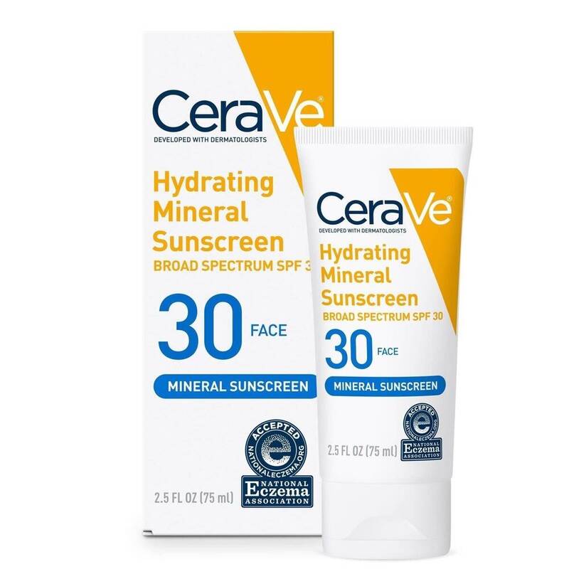 CeraVe Hydrating Mineral Sunscreen Face Lotion SPF 30, 2.5 oz 2.5 oz product package