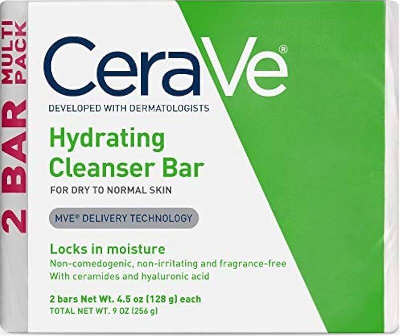 CeraVe Hydrating Cleanser Bar 4.5 oz, 2-Pack 4.5 oz product package