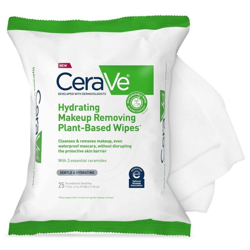 CeraVe Hydrating Makeup Removing Plant-Based Wipes, 25 ct product package