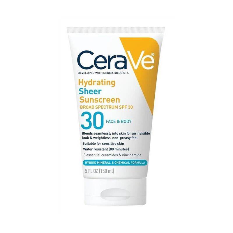 CeraVe Hydrating Sheer Sunscreen SPF 30 Face & Body, 5 oz 5 oz product package