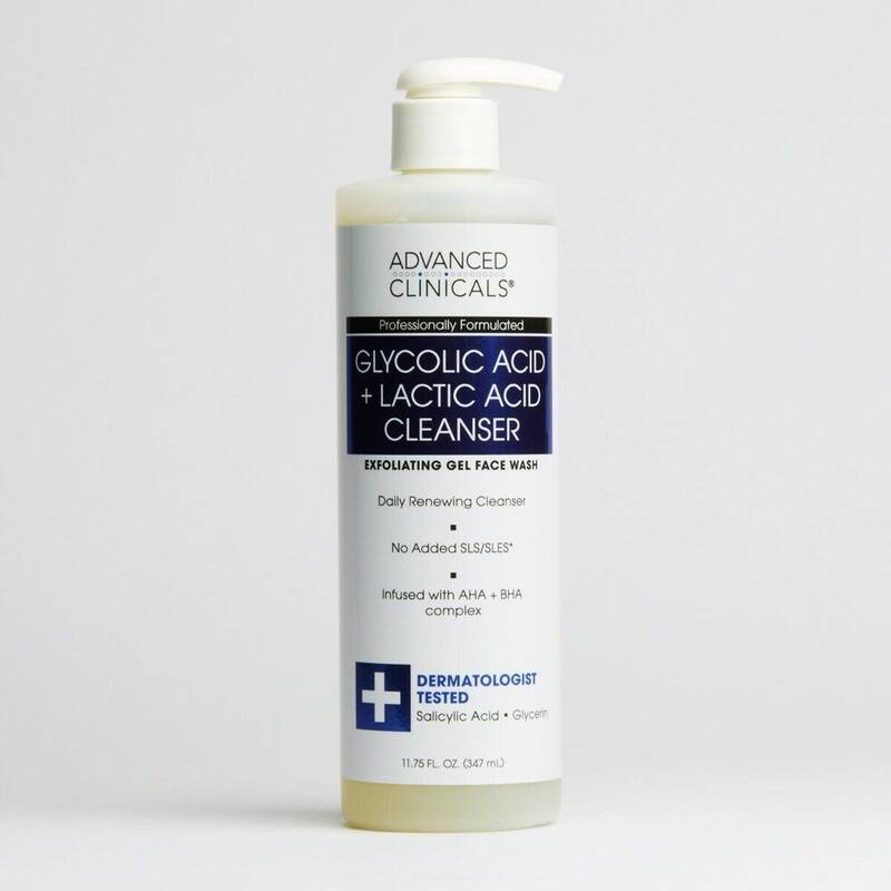 Advanced Clinicals Glycolic Acid Exfoliating Gel Face Wash 11.75 Oz product package