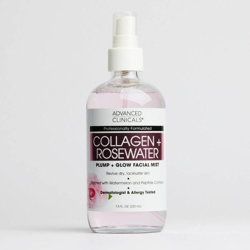 Advanced Clinicals Collagen + Rosewater face mist 8 oz product package