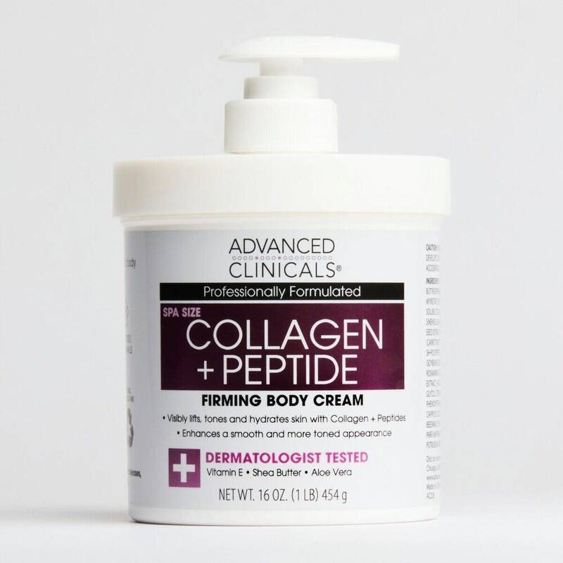 Advanced Clinicals Collagen Peptide Firming Body Cream 16oz 16 Oz product package
