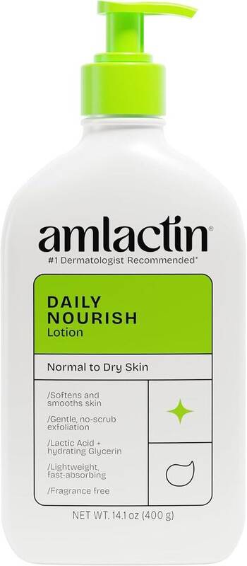 AmLactin Daily Nourish Body Lotion, 12% Lactic Acid 14.1 oz (400 g) product package