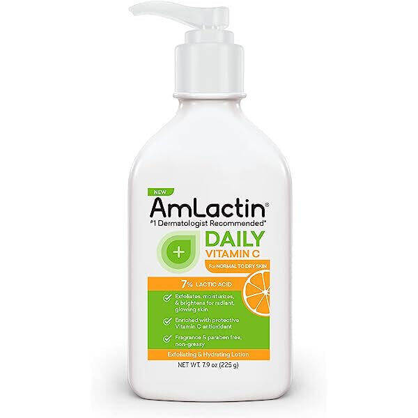 AmLactin Daily Vitamin C Body Lotion, 7% Lactic Acid 7.9 oz (225 g) product package