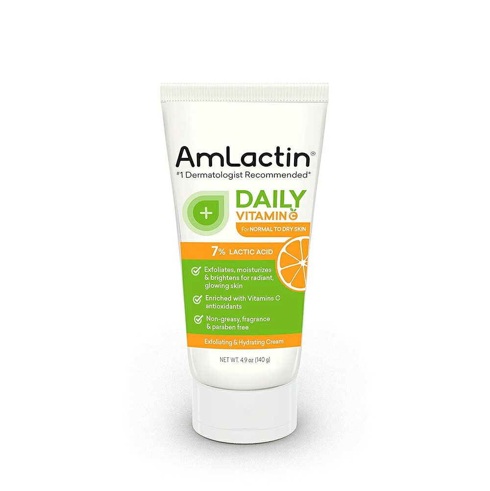 AmLactin Daily Vitamin C Body Cream, 7% Lactic Acid 4.9 oz (140 g) product package