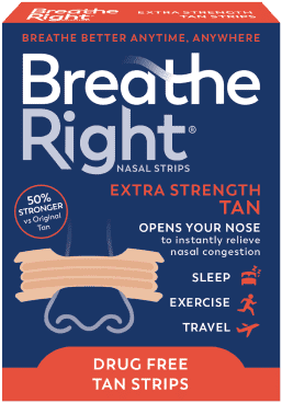 Breathe Right Extra Strength Tan Nasal Strips 26 ct product package