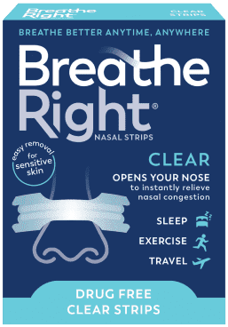 Breathe Right Original Clear Nasal Strips — Large 30 ct product package