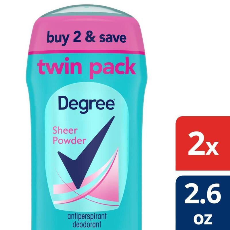 Degree Women Antiperspirant Original Sheer Powder 2 × 2.6 oz product package