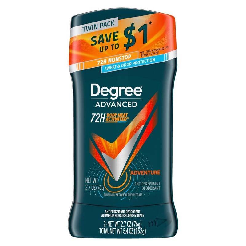 Degree Men Antiperspirant Advanced Adventure 2 × 2.7 oz product package
