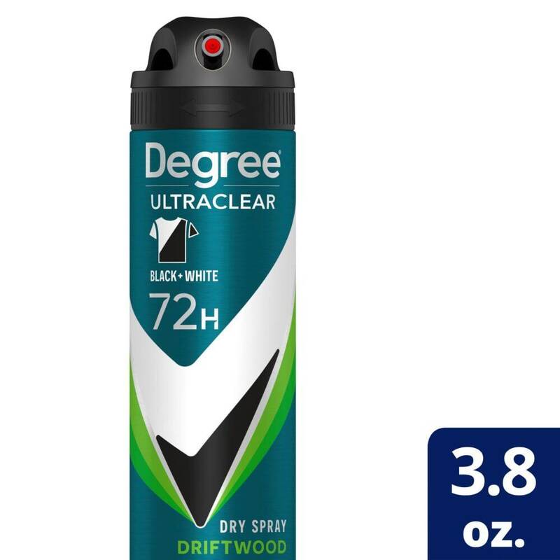 Degree Men Dry Spray Antiperspirant UltraClear Black + White Sandalwood 3.8 oz product package