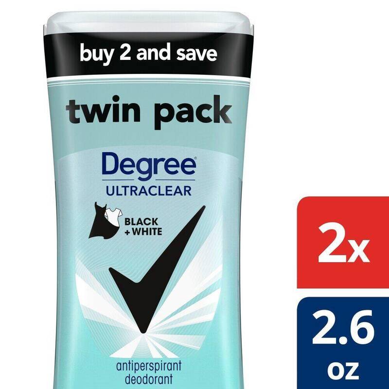 Degree Women Antiperspirant UltraClear Black + White 2 × 2.6 oz product package