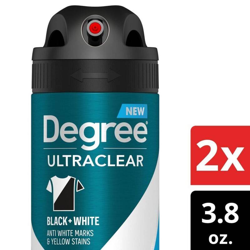 Degree Men Dry Spray Antiperspirant UltraClear Black + White Fresh 2 × 3.8 oz product package