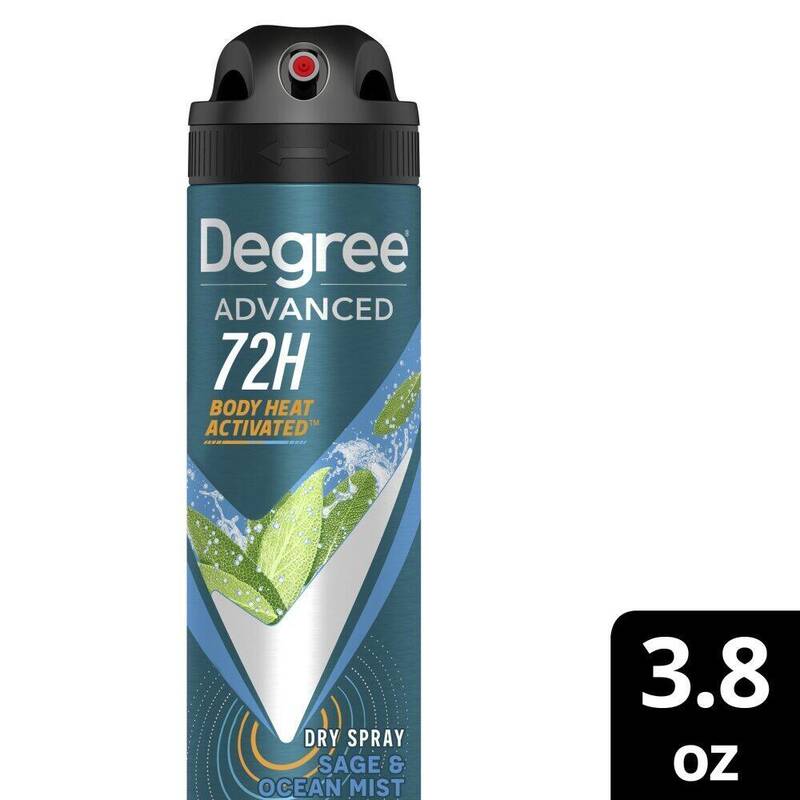 Degree Men Dry Spray Antiperspirant Advanced Sage + Ocean Mist 3.8 oz product package