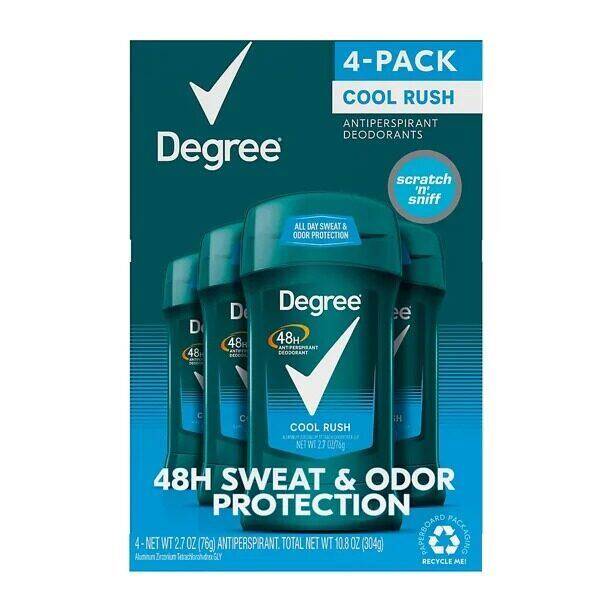Degree Men Advanced Protection Cool Rush Antiperspirant Deodorant, 4-Pack 4 × 2.7 oz product package