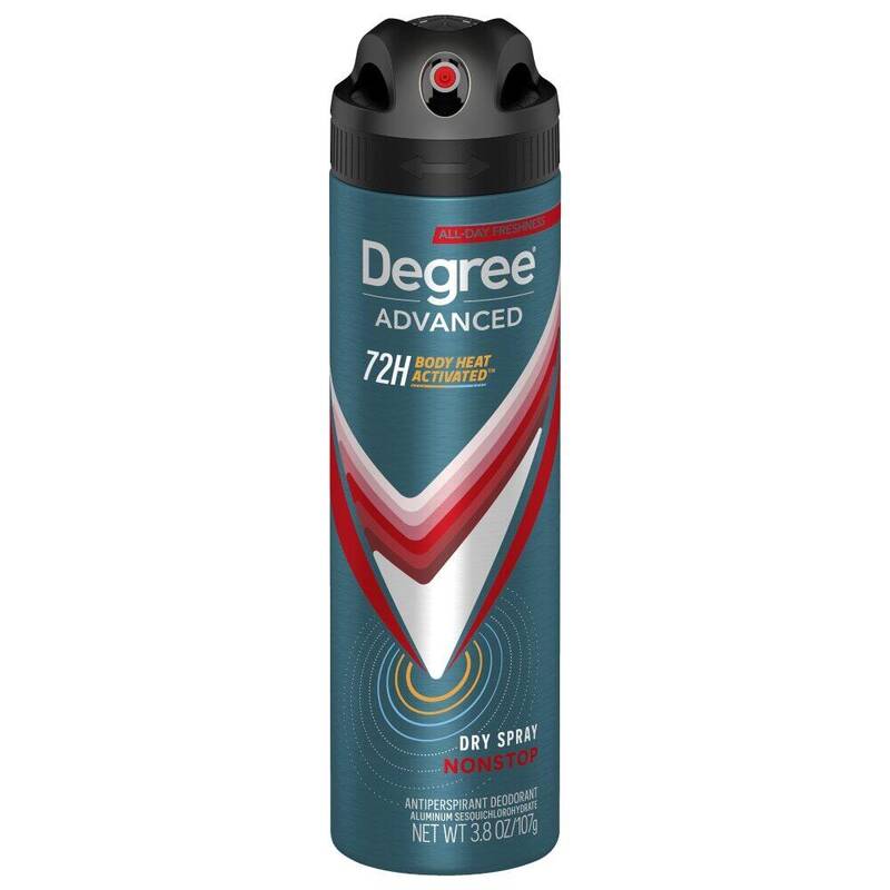 Degree Men Dry Spray Antiperspirant Advanced Nonstop 3.8 oz product package