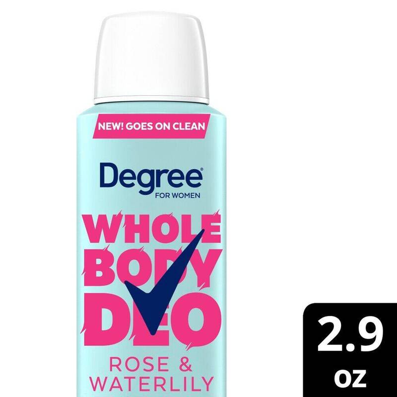 Degree Women Deodorant Whole Body Dry Spray Rose + Water Lily 2.9 oz product package