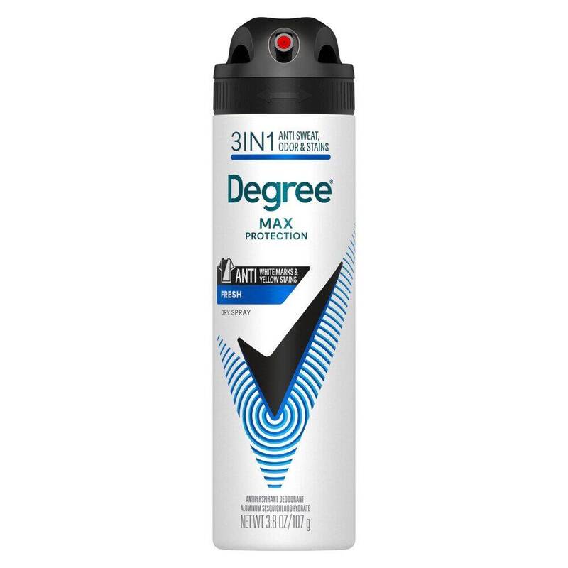 Degree Men Dry Spray Antiperspirant UltraClear Black + White Fresh 3.8 oz product package