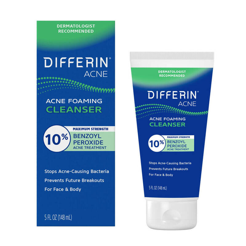 Differin Maximum Strength Acne Foaming Cleanser 10% BPO 5 oz product package