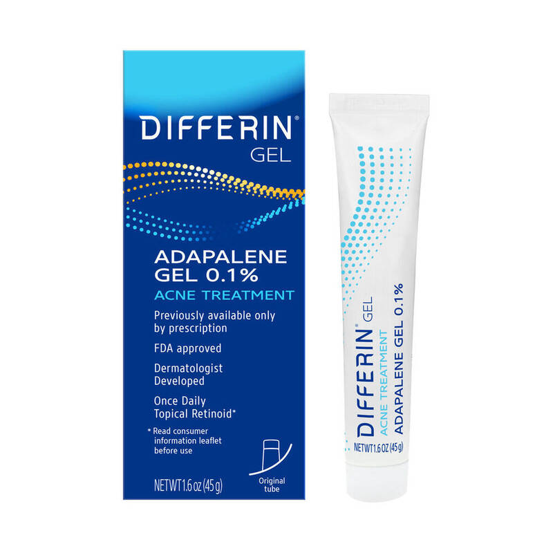 Differin 0.1% Adapalene Gel Treatment, 45 g Tube 1.6 oz product package