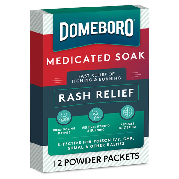 Domeboro Medicated Soak Rash Relief Astringent Powder Packets 12 packets product package