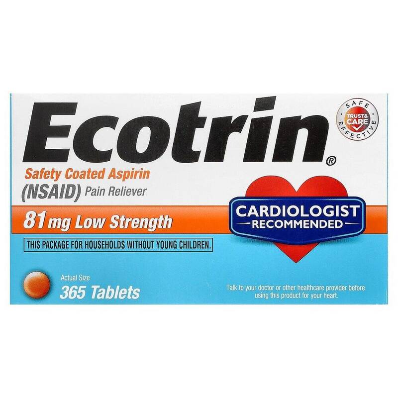 Ecotrin Safety Coated Aspirin — 81 mg Low Strength 365ct product package