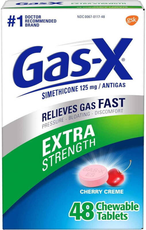 Gas-X Extra Strength Chewable Antigas, Cherry Creme, 125 mg 48 tablets product package