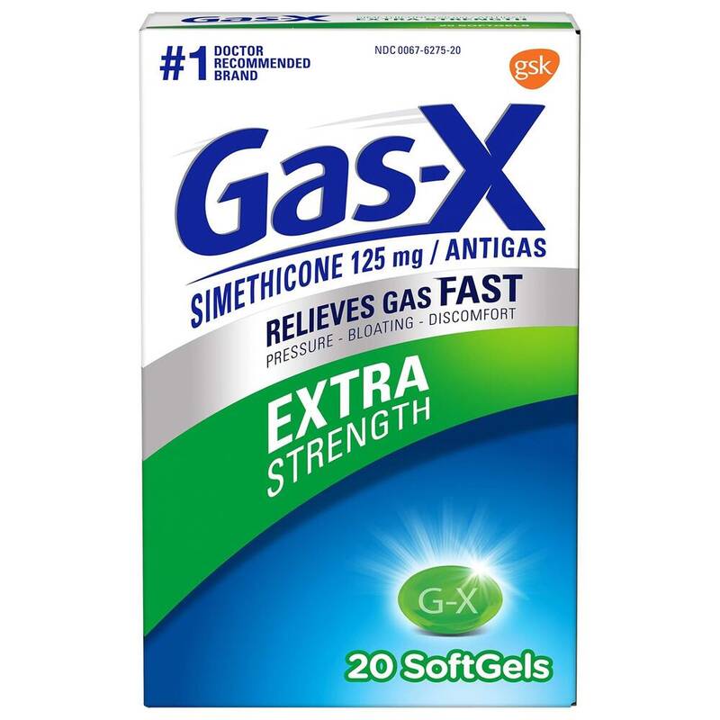 Gas-X Extra Strength Antigas Softgels, 125 mg 20 softgels product package