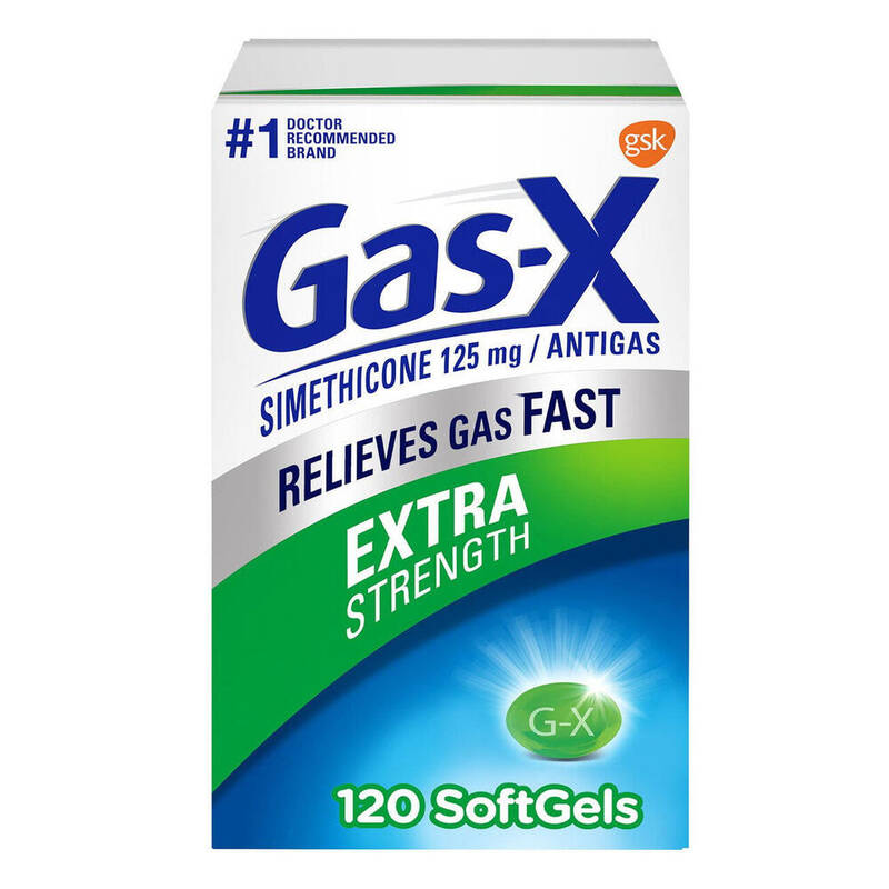 Gas-X Extra Strength Antigas Softgels, 125 mg 120 softgels product package