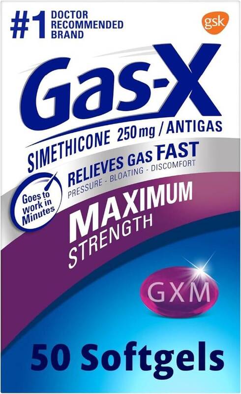 Gas-X Maximum Strength Antigas Softgels, 250 mg 50 softgels product package