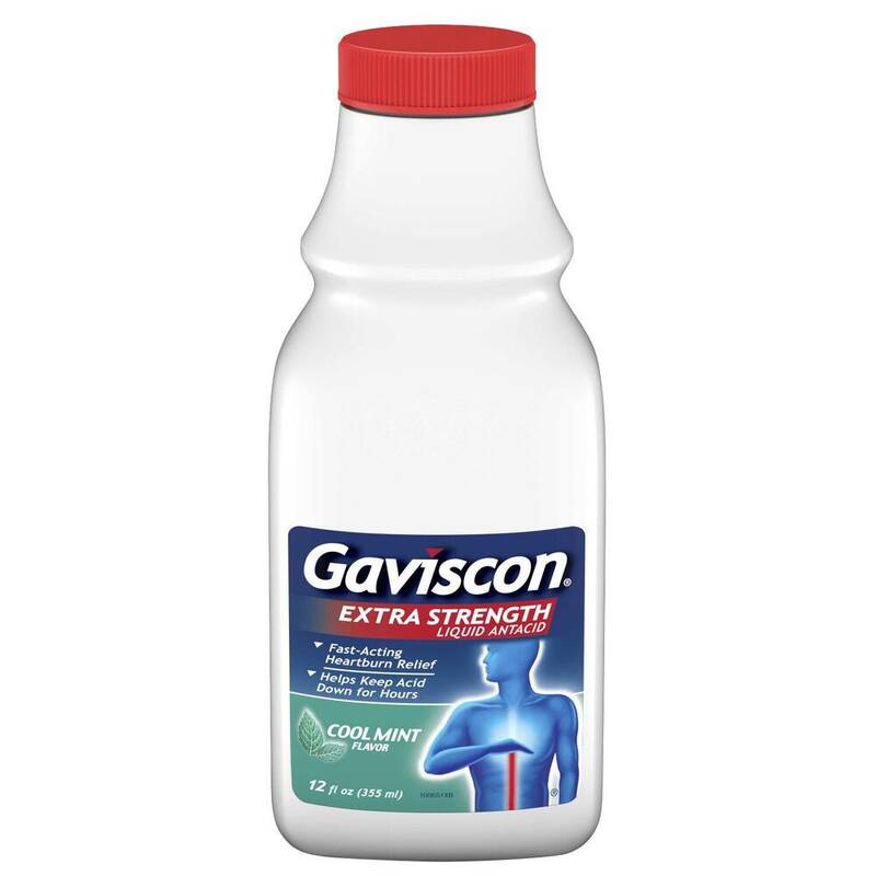 Gaviscon Extra Strength Liquid Antacid, Cool Mint 12 fl oz (355 mL) product package