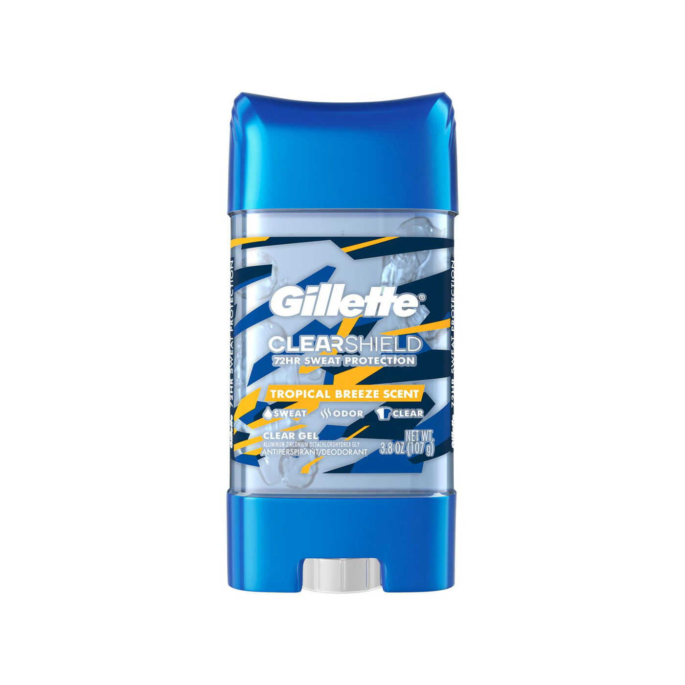 Gillette ClearShield Antiperspirant & Deodorant — Tropical Breeze Clear Gel 3.8 oz product package