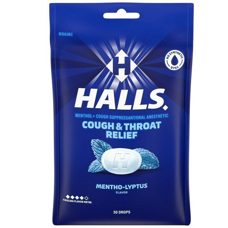 Halls Cough & Throat Relief Cough Drops — Mentho-Lyptus 30ct product package