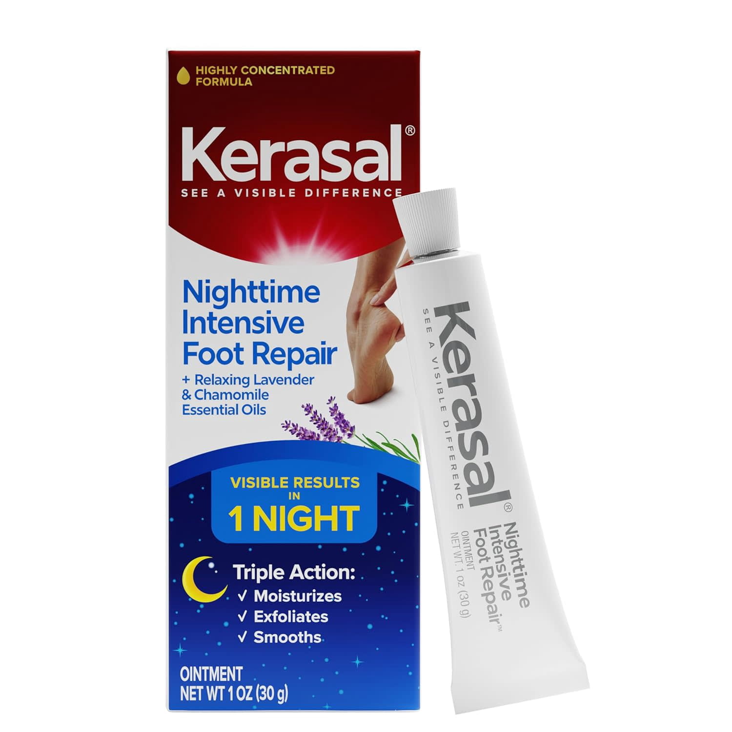 Kerasal Nighttime Intensive Foot Repair Ointment 1 oz (30 g) product package