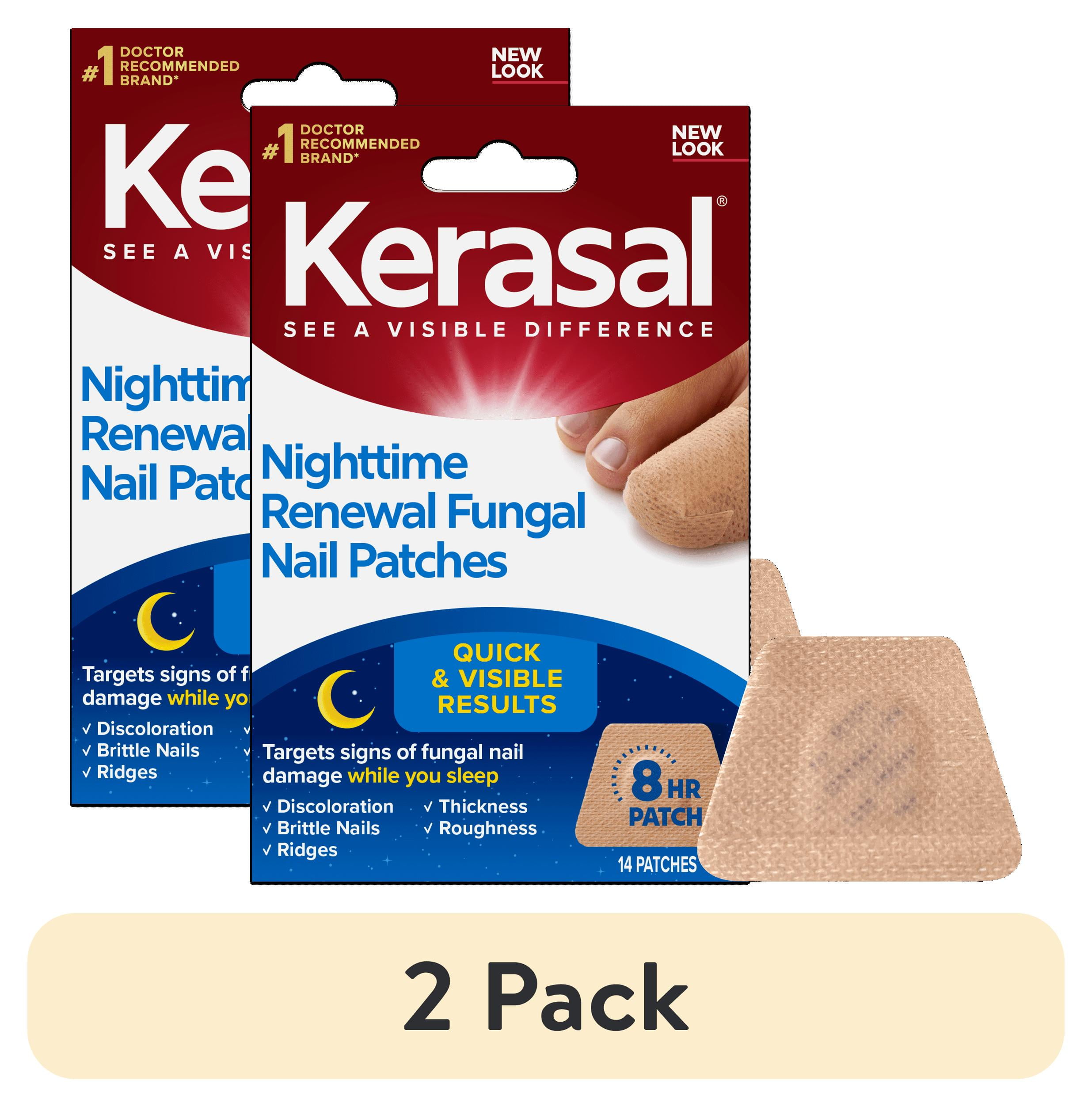 Kerasal Nighttime Renewal Fungal Nail Patches Twin Pack 2 packs × 14 patches (28 patches total) product package