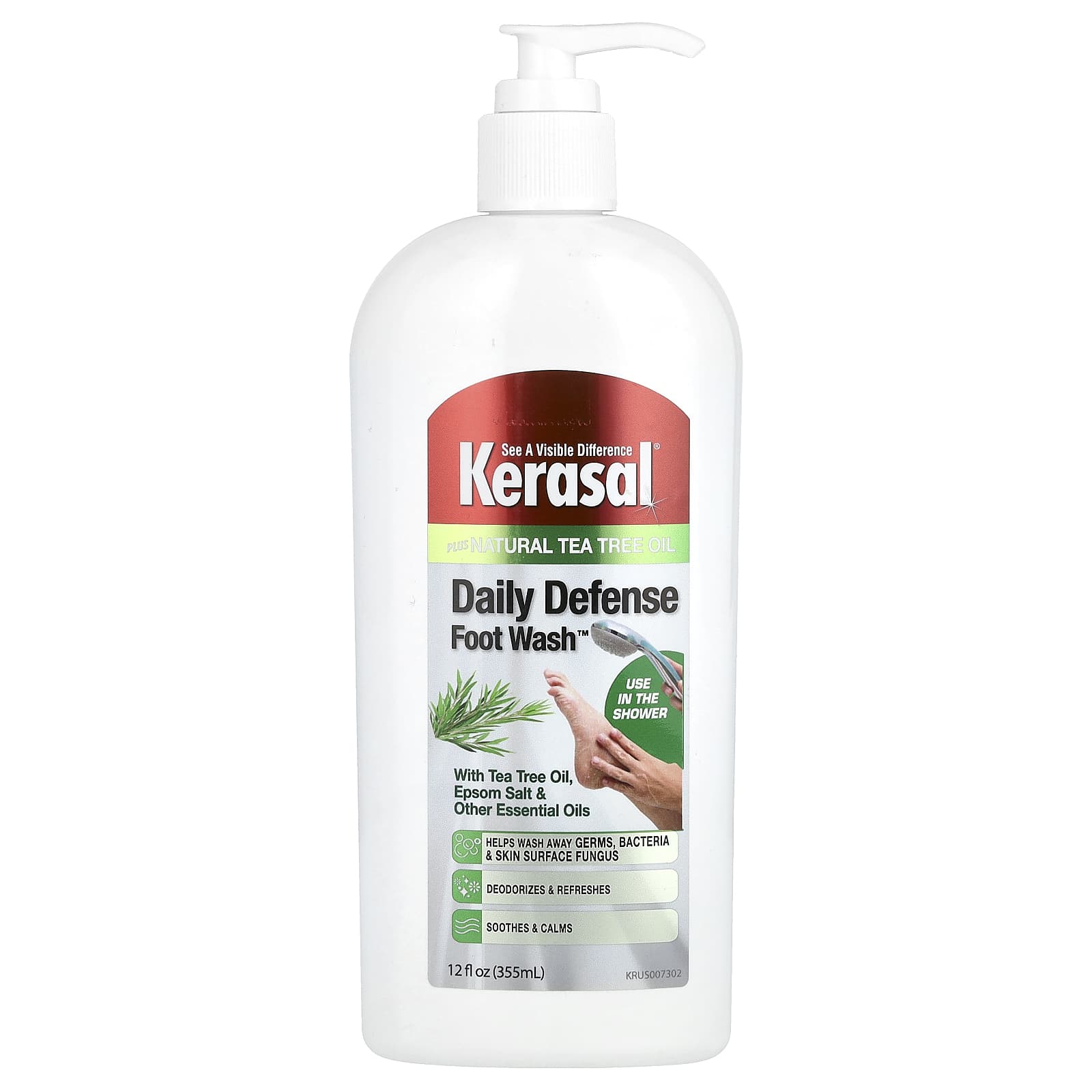 Kerasal Daily Defense Foot Wash with Natural Tea Tree Oil 12 fl oz (355 mL) product package