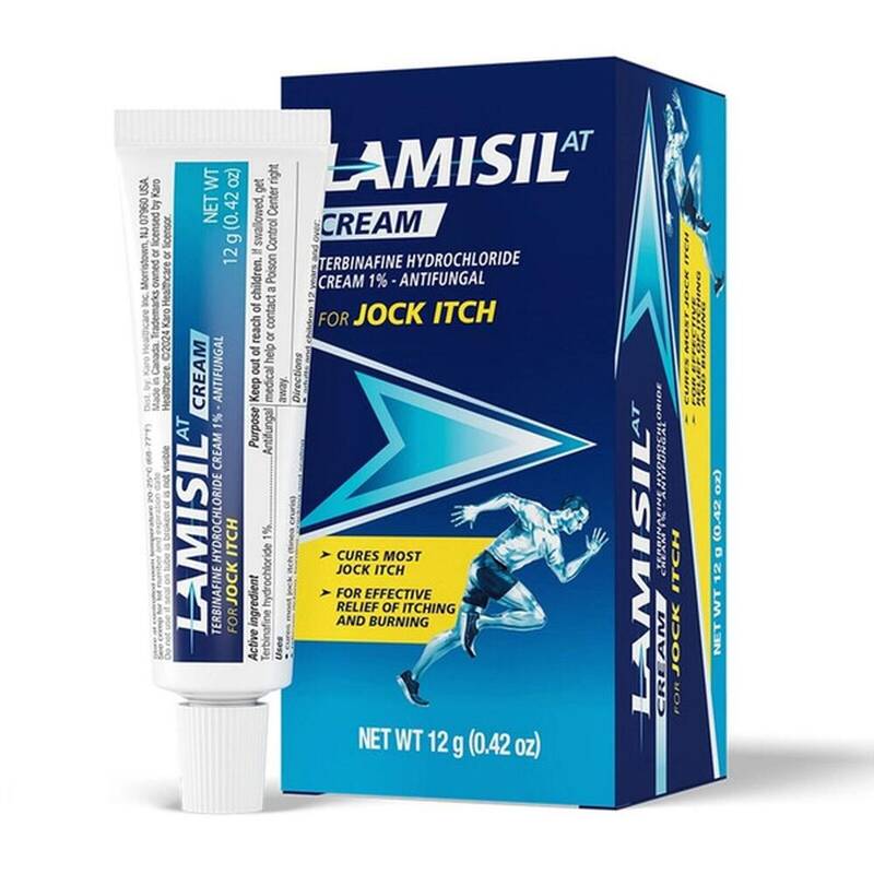 Lamisil AT Prescription Strength Jock Itch Antifungal Cream, Terbinafine Hydrochloride 1% 0.42 oz product package