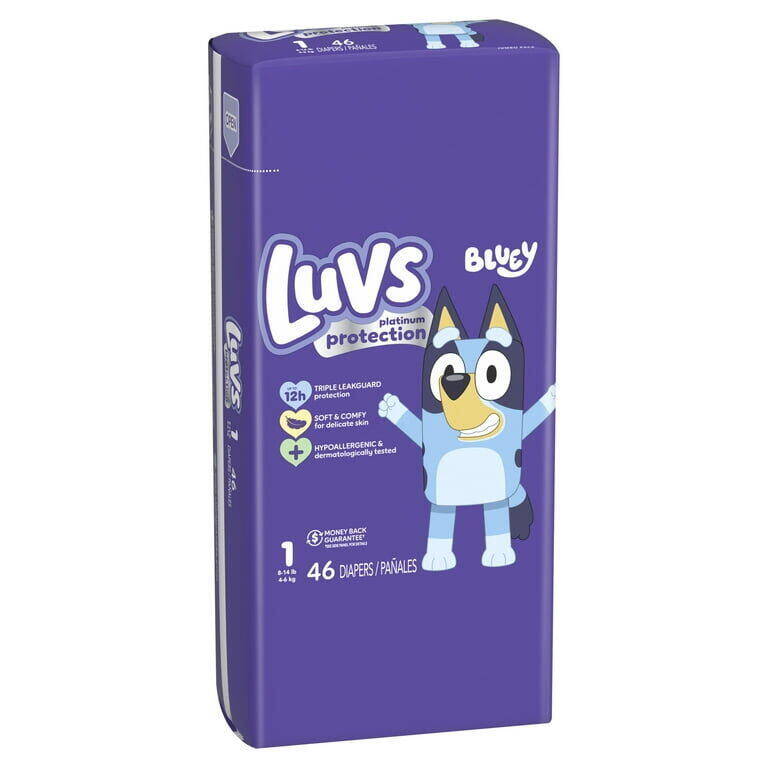 Luvs Platinum S1 Jumbo 2/46 46 ct product package