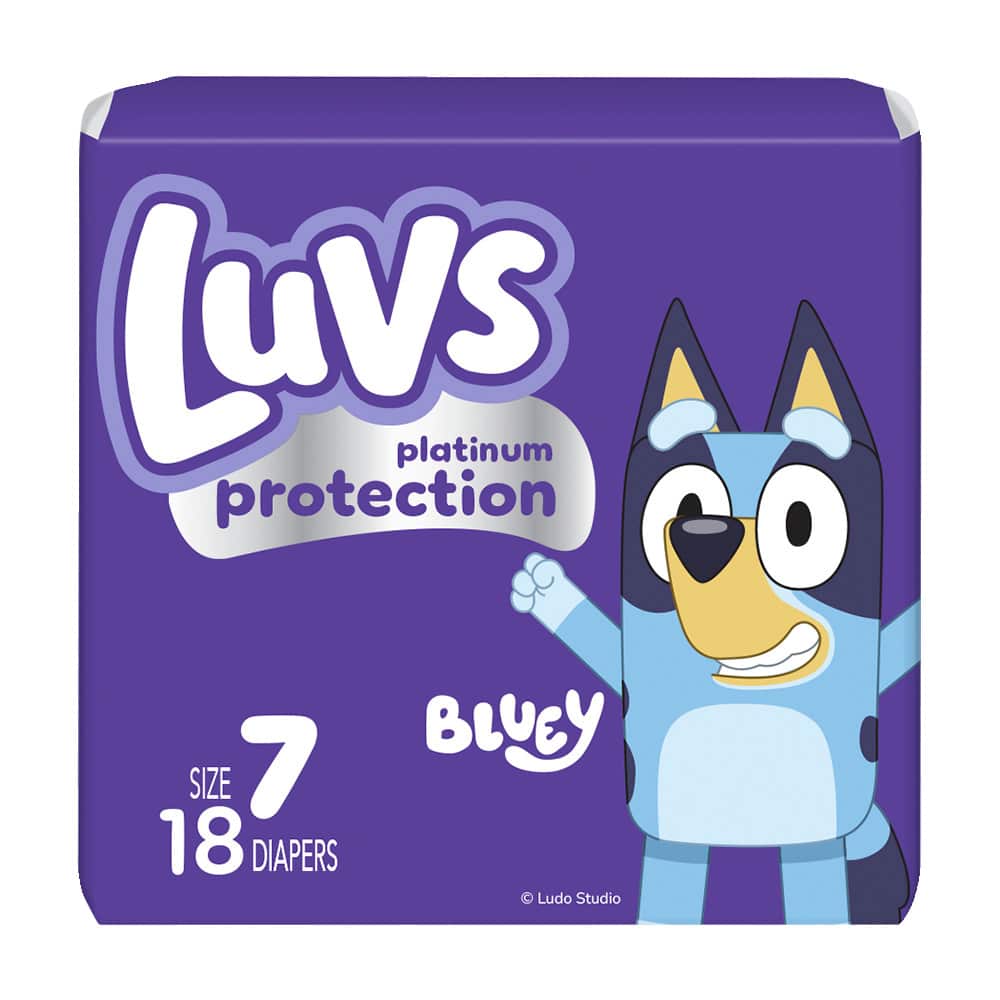 Luvs Platinum S7 Jumbo 4/18 18 ct product package