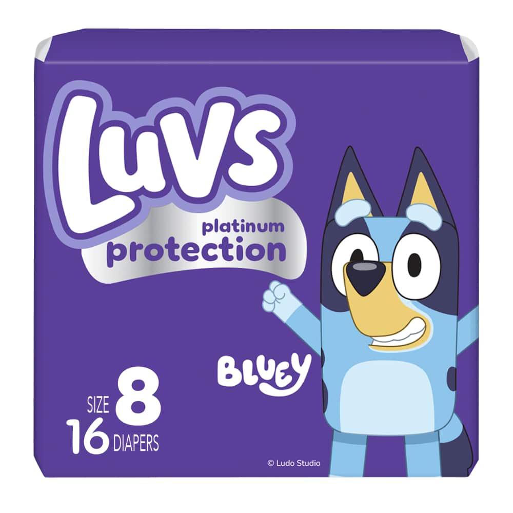 Luvs Platinum S8 Jumbo 4/16 16 ct product package