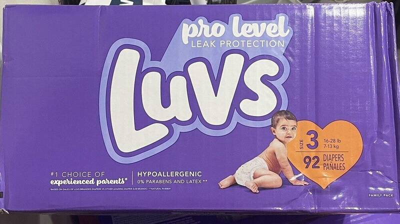 Luvs S3 FAMILY 1/92 92 ct product package