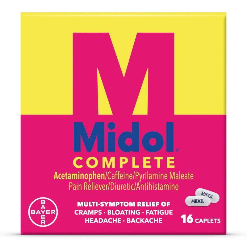 Midol Complete Maximum Strength Multi-Symptom Relief Caplets 16ct product package