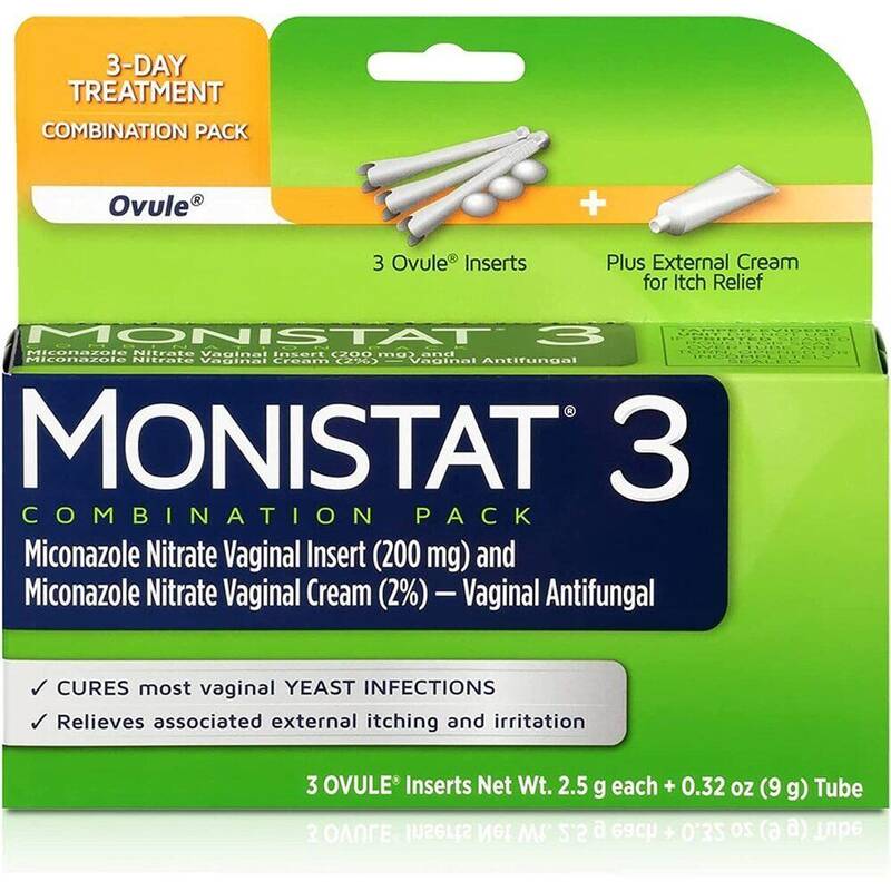 Monistat 3-Day Treatment Combination Pack Ovule 3ct product package