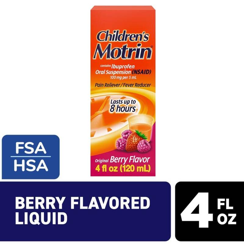 Children's Motrin Ibuprofen Oral Suspension — Original Berry 4oz product package
