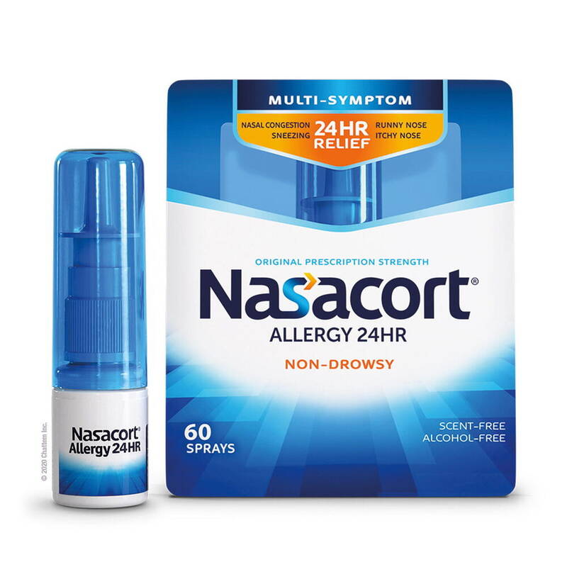 Nasacort Allergy 24HR Multi-Symptom Nasal Allergy Spray 60 sprays · 0.37 fl oz product package