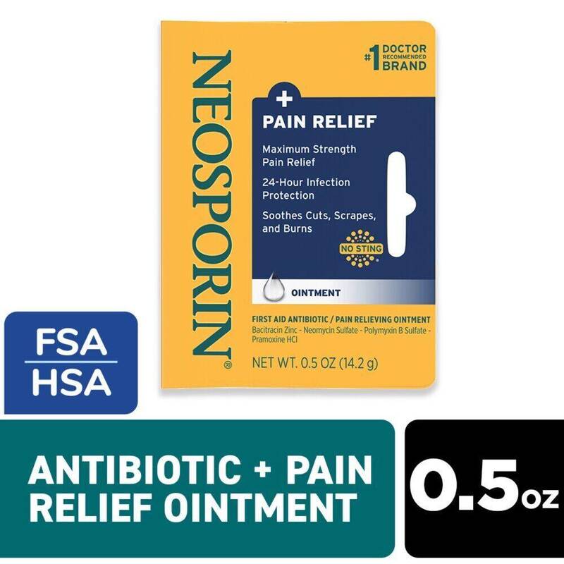 Neosporin + Pain Relief Maximum Strength Triple Antibiotic Ointment .5oz product package