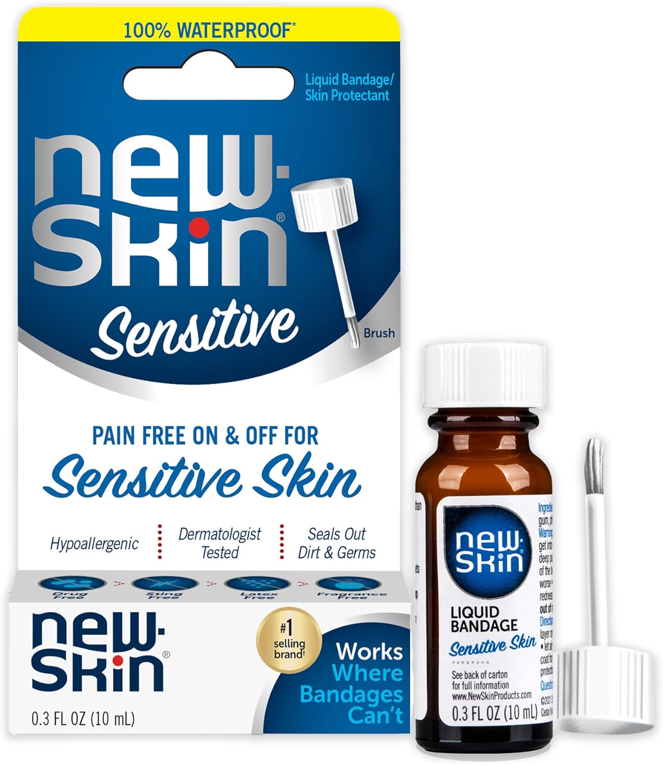 New-Skin Sensitive Skin Liquid Bandage 0.3 fl oz (10 mL) product package